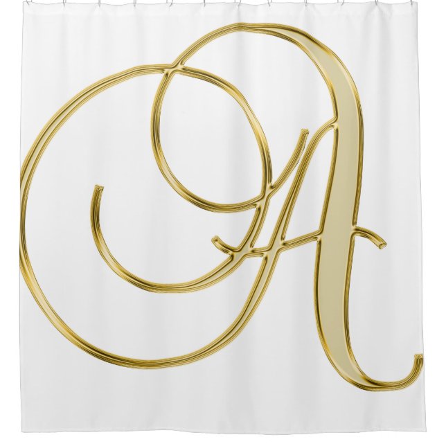 Alphabet letter initial background shower curtain (Front)