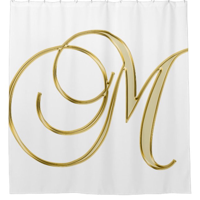 Alphabet letter initial background shower curtain (Front)