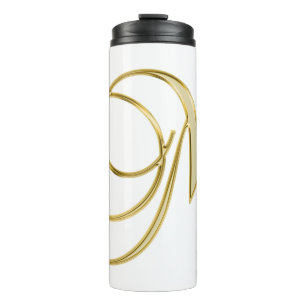 Alphabet letter initial background thermal tumbler