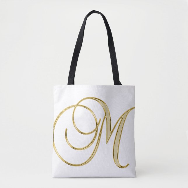 Alphabet letter initial background tote bag (Front)