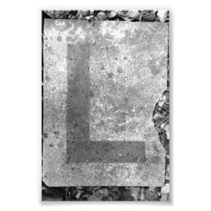 Alphabet Letter L Photography Black & White Photo Print