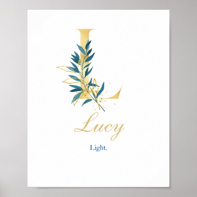 Alphabet letter L Wall poster Name and Meaning (Front)
