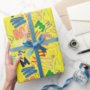 Alphabet Letter M Wrapping Paper - Yellow