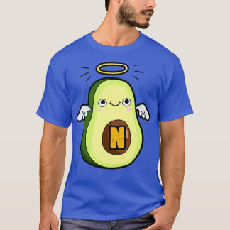 Alphabet Letter N Cute Holy Guacamole Avocado T-Shirt