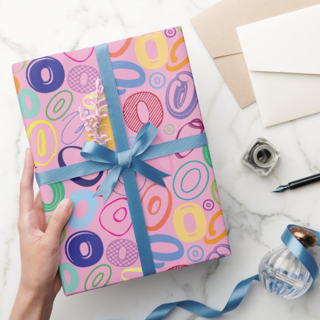 Alphabet Letter O Wrapping Paper - Pink (Gifting)