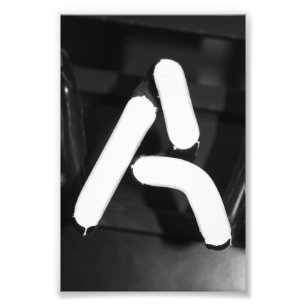 Alphabet Letter Photography A12 Black & White 4x6 Photo Print