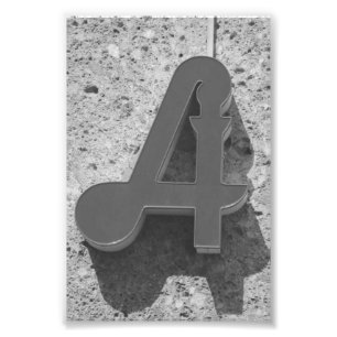 Alphabet Letter Photography A9 Black and White 4x6 Photo Print