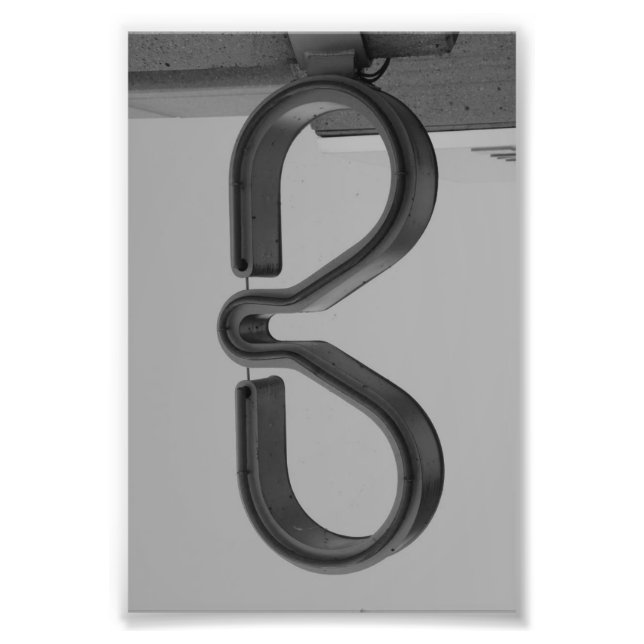 Alphabet Letter Photography B8 Black and White 4x6 Photo Print (Front)