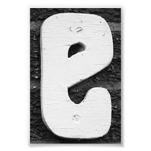 Alphabet Letter Photography E10 Black & White 4x6 Photo Print (Front)