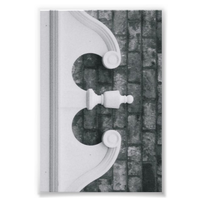 Alphabet Letter Photography E6 Black and White 4x6 Photo Print (Front)