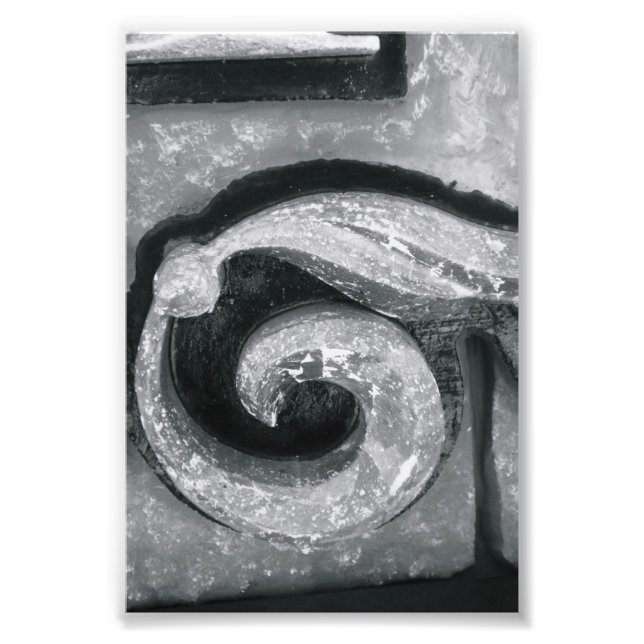 Alphabet Letter Photography G1 Black and White 4x6 Photo Print (Front)