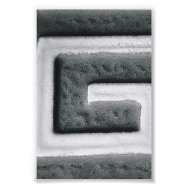 Alphabet Letter Photography G2 Black and White 4x6 Photo Print (Front)