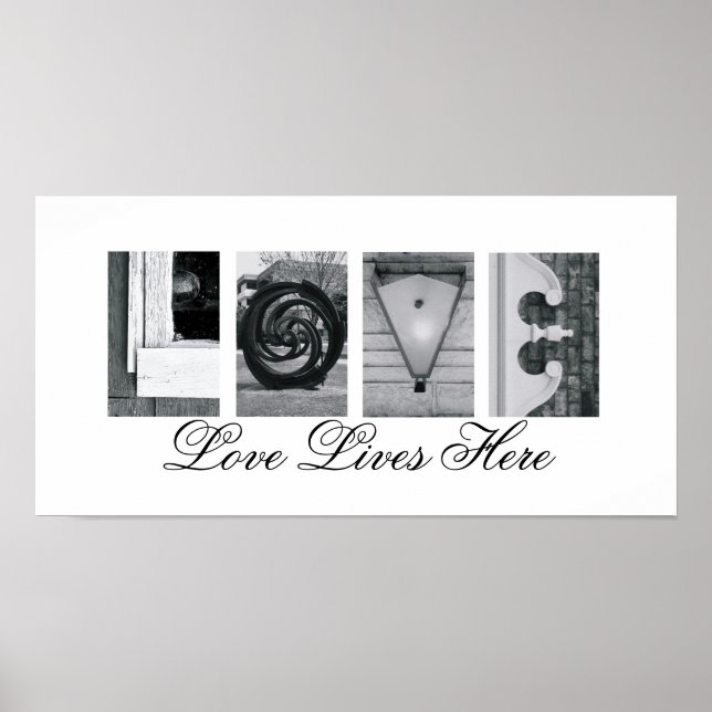 Alphabet Letter Photography Love Lives Here 10x20 Poster (Front)