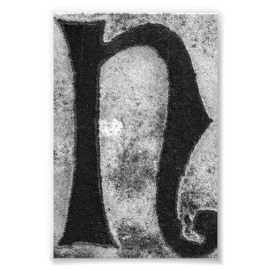Alphabet Letter Photography N3 Black and White 4x6 Photo Print