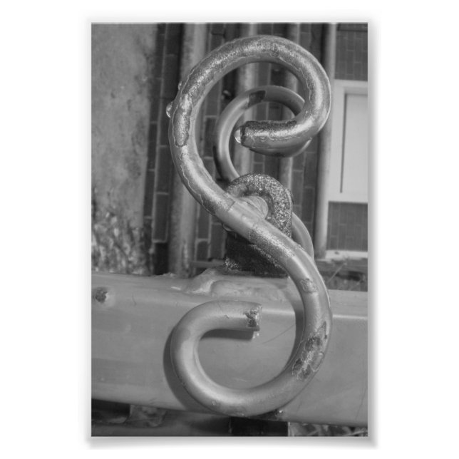 Alphabet Letter Photography S5 Black and White 4x6 Photo Print (Front)
