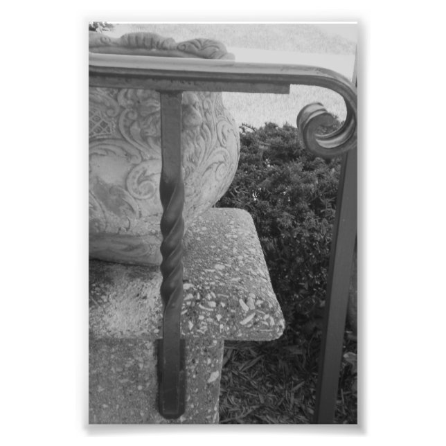 Alphabet Letter Photography T1 Black and White 4x6 Photo Print (Front)