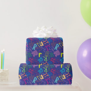 Alphabet Letter R Wrapping Paper - Blue