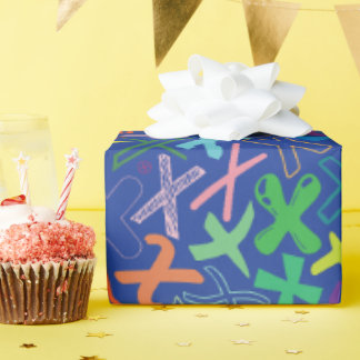 Alphabet Letter X Wrapping Paper - Blue