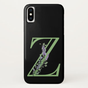 Alphabet letter  Z Lavender Eucalyptus iPhone X Case