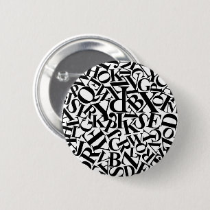 Alphabet Letters 6 Cm Round Badge
