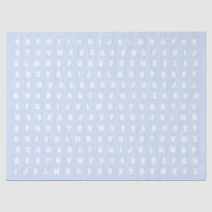 Alphabet Letters Abc pattern light blue white gift Tissue Paper
