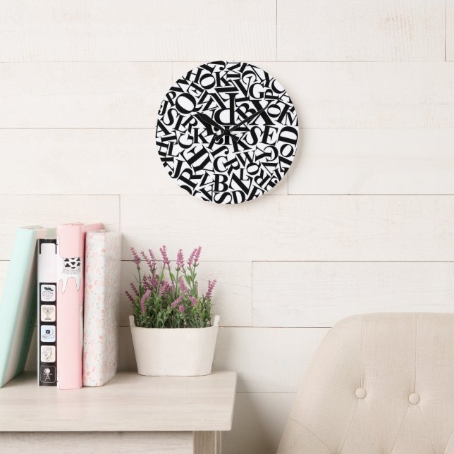 Alphabet Letters Large Clock (Reading Room)