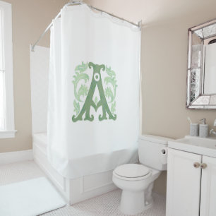 Alphabet letters - letter A - white Shower Curtain