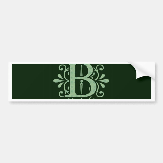 Alphabet letters - letter B - green Bumper Sticker (Front)
