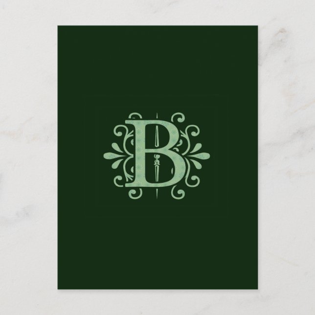 Alphabet letters - letter B - green Postcard (Front)