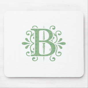 Alphabet letters - letter B - white Mouse Pad