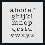 Alphabet Letters Minimalist Typewriter Typography Faux Canvas Print<br><div class="desc">Minimalist modern alphabet design in a retro typewriter typography.</div>