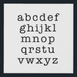 Alphabet Letters Minimalist Typewriter Typography Faux Canvas Print<br><div class="desc">Minimalist modern alphabet design in a retro typewriter typography.</div>
