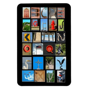 Alphabet letters showing pictures magnet