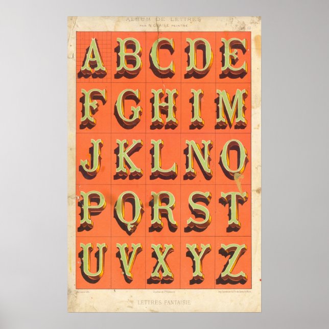 Alphabet (Lettres fantaisie) Poster (Front)