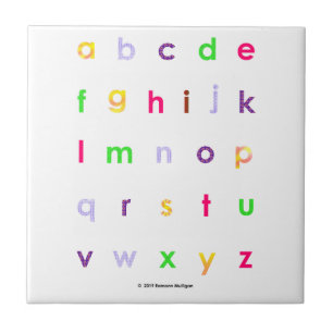 Alphabet Lower Case Letters Ceramic Tile