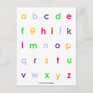 Alphabet Lower Case Letters Postcard