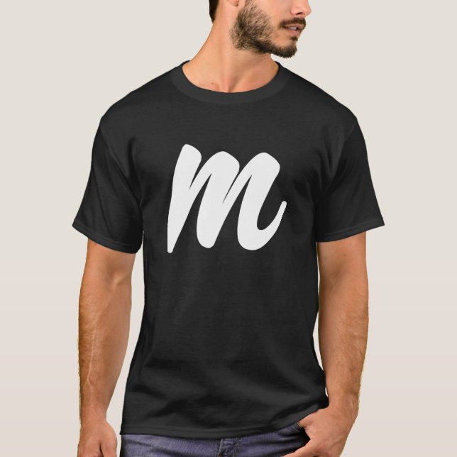 Alphabet M Group Lazy Halloween Fancy Dress T-Shirt (Front)
