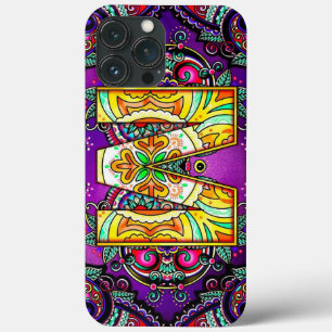 Alphabet M mandala  iPhone 13 Pro Max Case