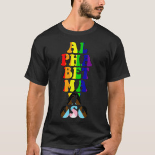 Alphabet Mafioso Rainbow LGBTQ Typography  T-Shirt
