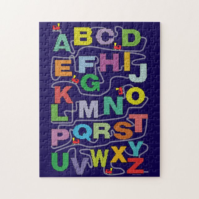 Alphabet Maze Puzzles Railroad (Vertical)