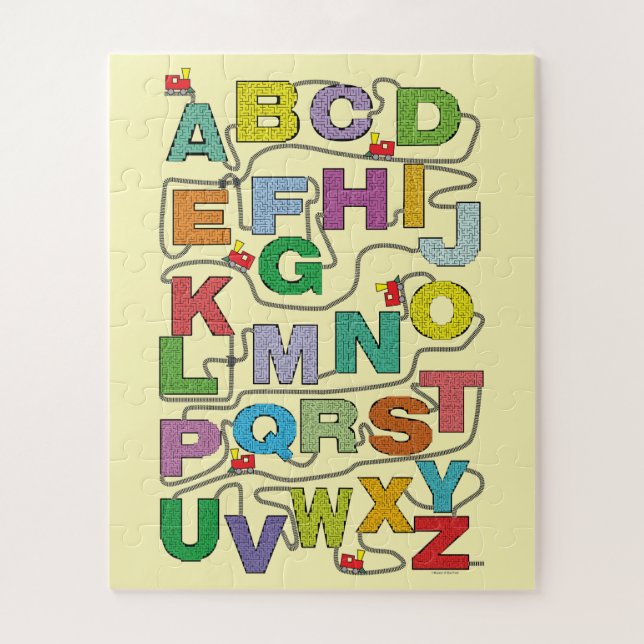 Alphabet Maze Puzzles Railroad (Vertical)