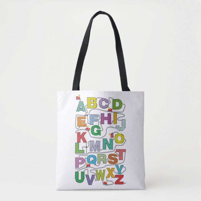 Alphabet Maze Puzzles Railroad Tote Bag (Front)