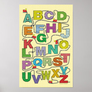Alphabet Maze Train Poster
