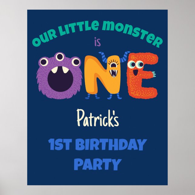 Alphabet Monsters 1st Birthday Our Little Monster  Poster (Front)