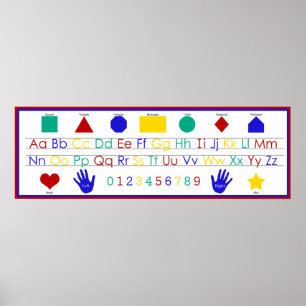 Alphabet, Numbers, and Shapes Poster