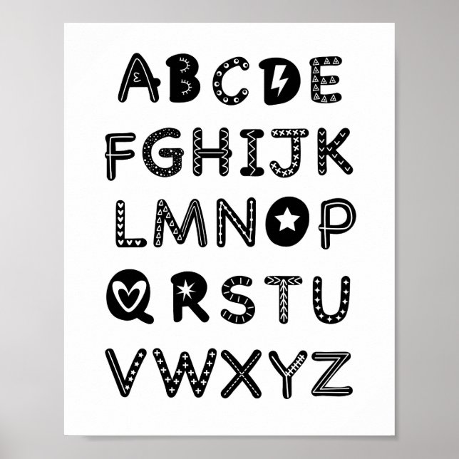 Alphabet Nursery Decor ABC Clipart Printable (Front)