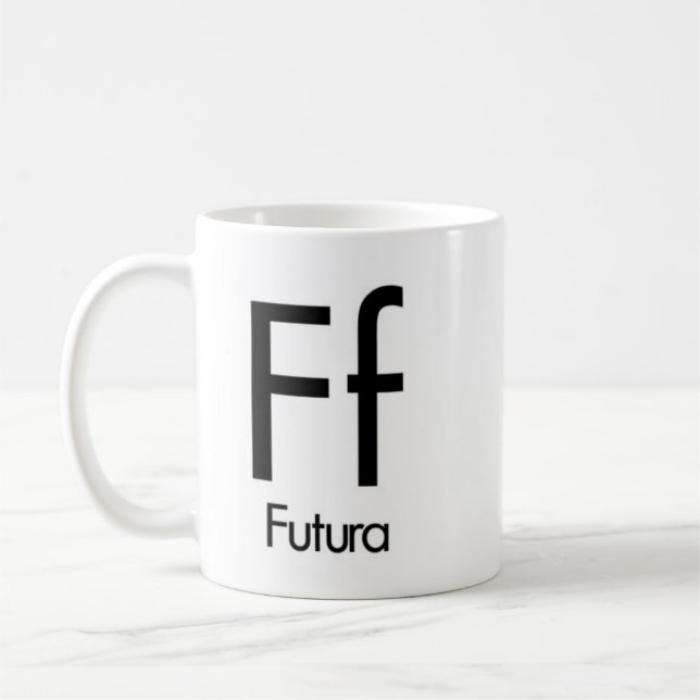 Alphabet Of Typography Mug - Futura (Left)