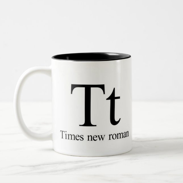 Alphabet Of Typography Mug - Times New Roman (Left)