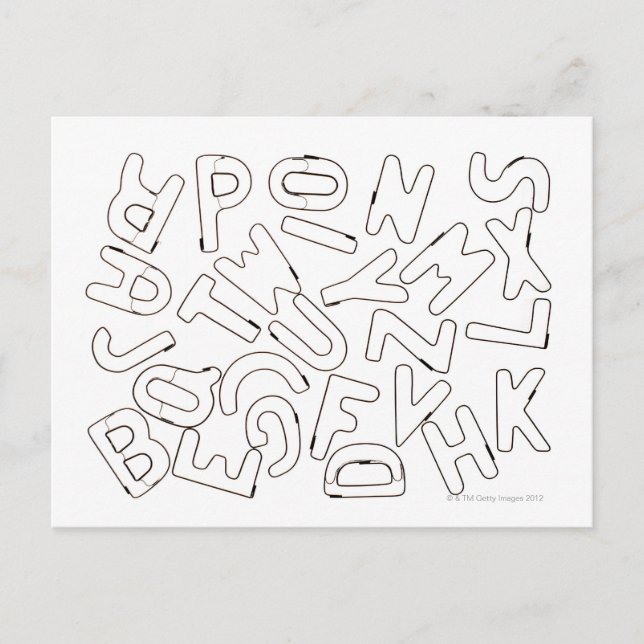 Alphabet outline postcard (Front)