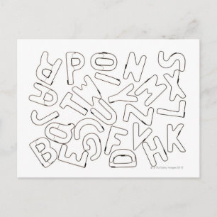Alphabet outline postcard